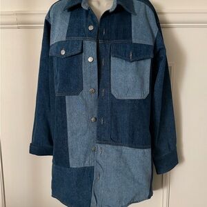 The Kooples Patchwork Denim Jacket size 1